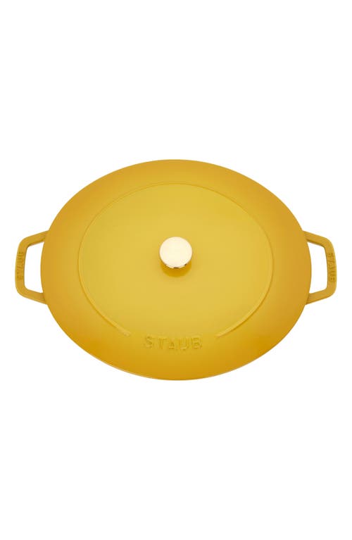 Shop Staub 6.25-quart Enameled Cast Iron Shallow Oval Dutch Oven In Citron