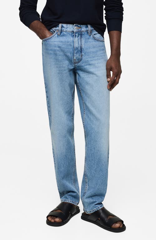 Mango Jean Bob Straight-fit In Medium Blue