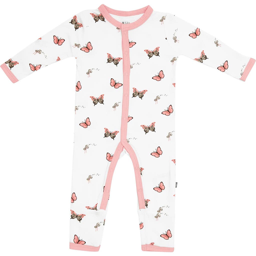 Kyte Baby Snap-up Romper In White/butterfly