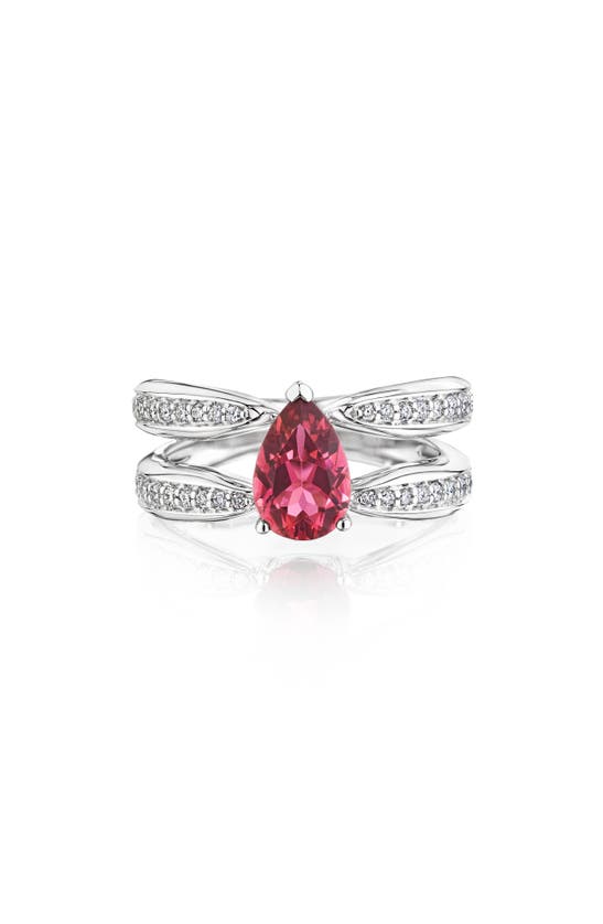 Shop Hueb Pink Tourmaline & Diamond Ring In White Gold
