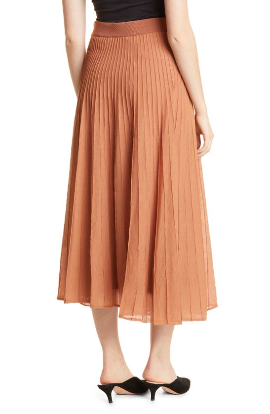 Rebecca Taylor Textured Cotton Blend Midi Skirt In Rhum