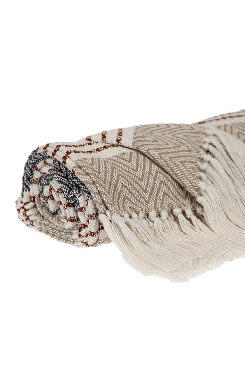 Parkland Collection Kai Fringe Throw Blanket In Beige