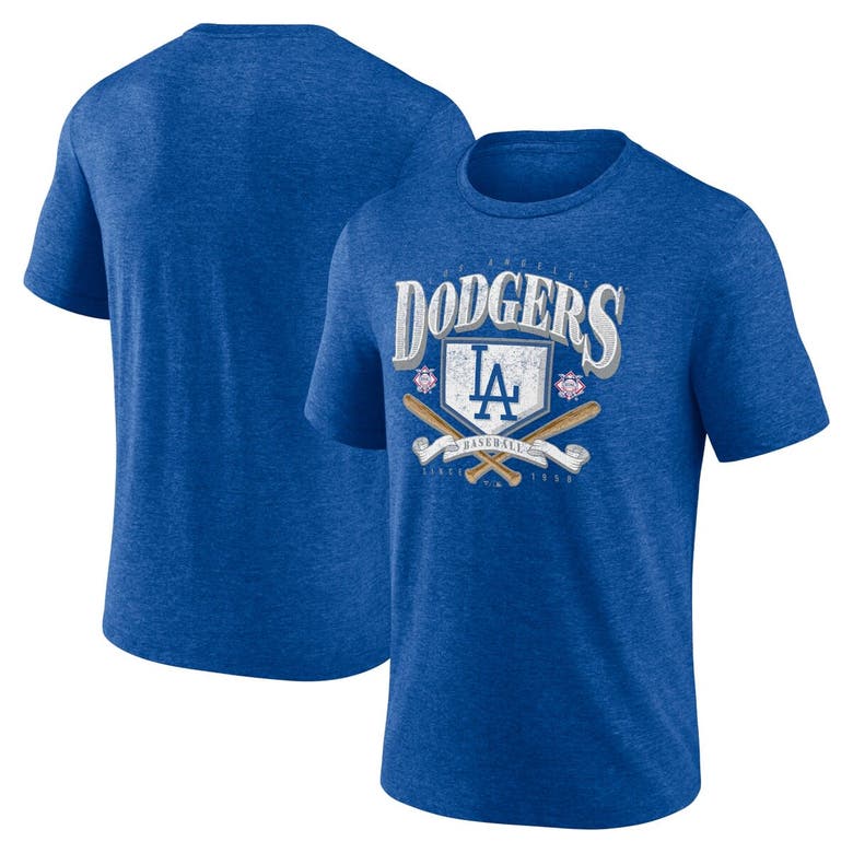 Shop Fanatics Branded Heather Royal Los Angeles Dodgers Home Team Tri-blend T-shirt