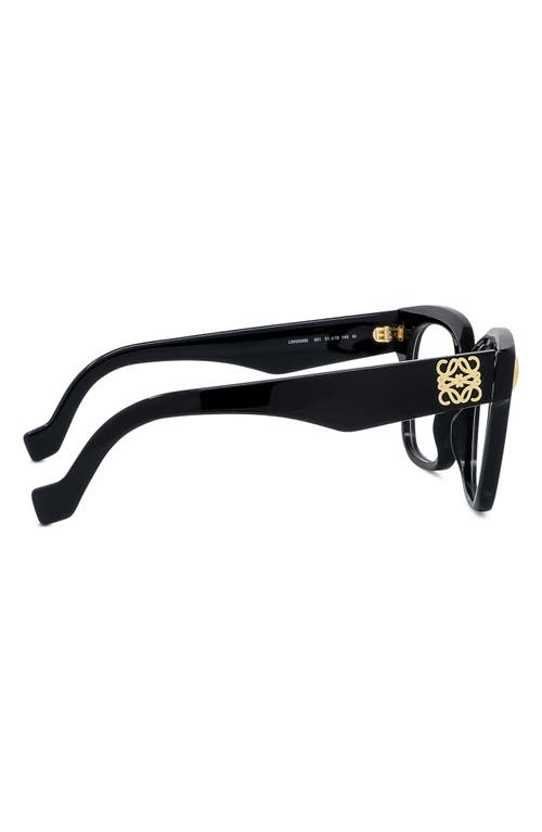 Loewe Anagram 51mm Square Optical Glasses In Shiny Black