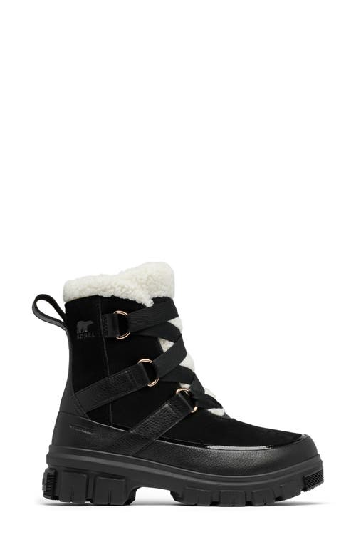 Sorel Tivoli Suede Resort Winter Booties In Black/chalk
