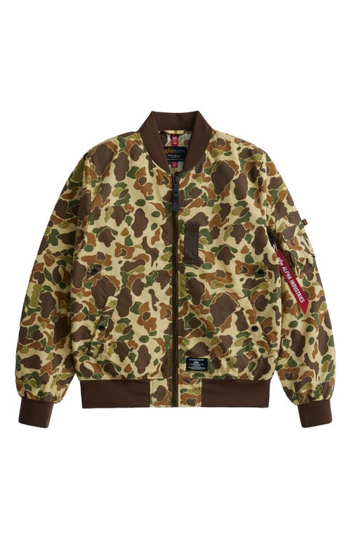 Alpha Industries L-2B Skymaster Gen II Water Resistant Bomber Jacket in Green Frog Skin Camo at Nordstrom, Size Small