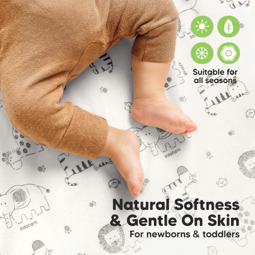 Keababies 2-pack Soothe [protect+] Waterproof Crib Sheets In Keasafari