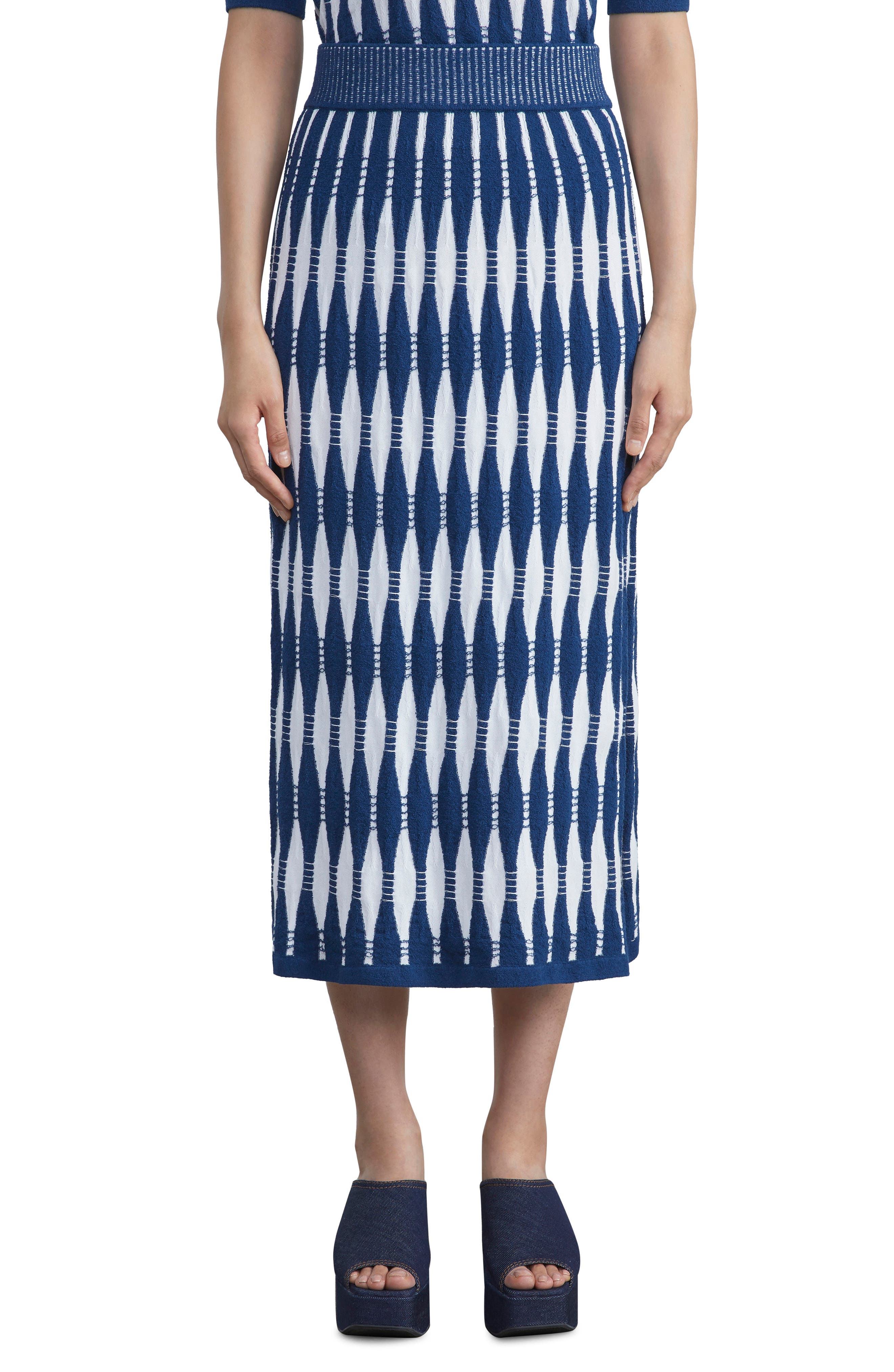 クラシック ラファイエットワンフォーエイト レディース スカート ボトムス Shibori Effect Matte Knit Skirt  PARISIAN BLUE MULTI