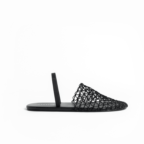 Cecelia New York Aria Woven Slingback Slide in Black 