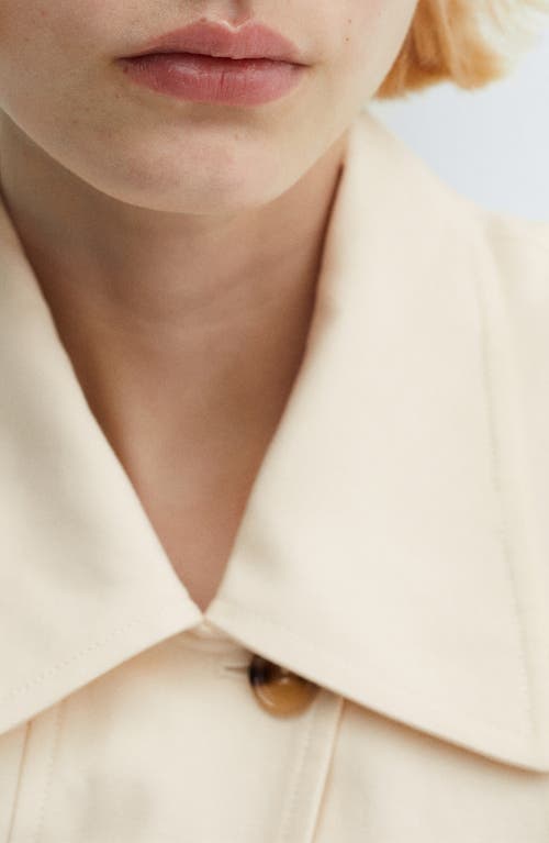 Mango Cotton & Linen Jacket In Natural Ivory
