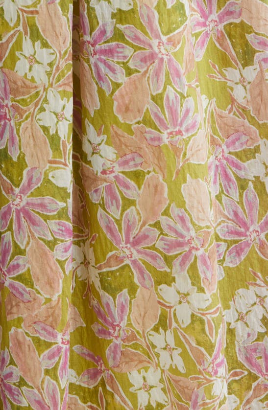 Shop En Saison Serena Floral Midi Dress In Olive Pink