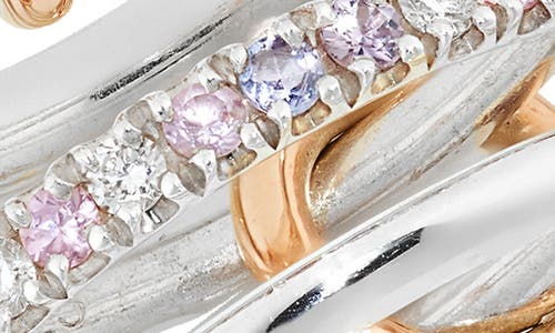 Shop Spinelli Kilcollin Nimbus Dawn Sapphire Linked Rings In Silver/gold