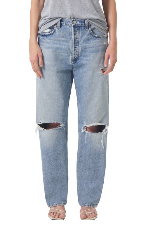 AGOLDE '90s Ripped Mid Rise Straight Leg Jeans Threadbare at Nordstrom,