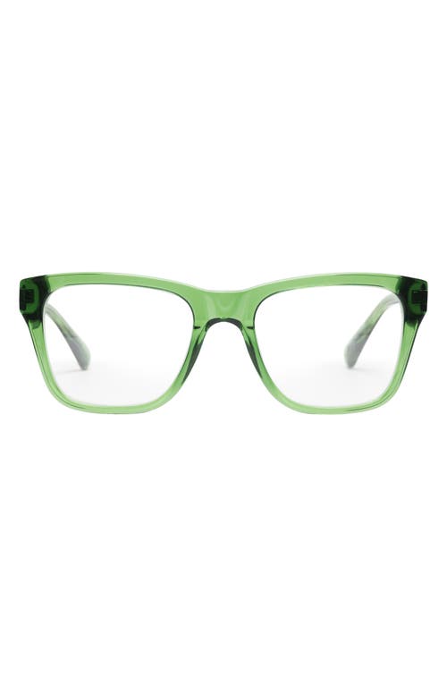 Shop Eyebobs Kvetcher 54mm Square Reading Glasses In Green Crystal/clear