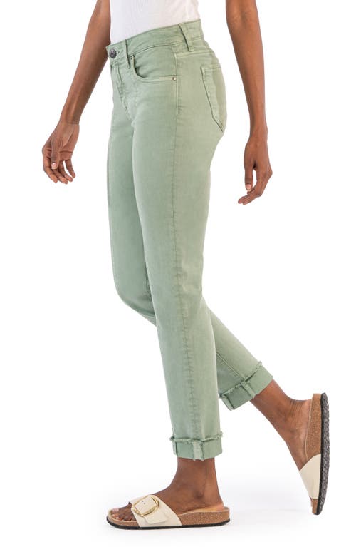 Shop Kut From The Kloth Amy Seamed Mid Rise Crop Slim Jeans In Eucalyptus