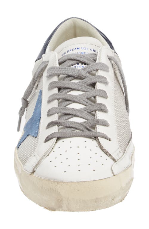 Shop Golden Goose Super-star Sneaker In Light Silver/white/blue