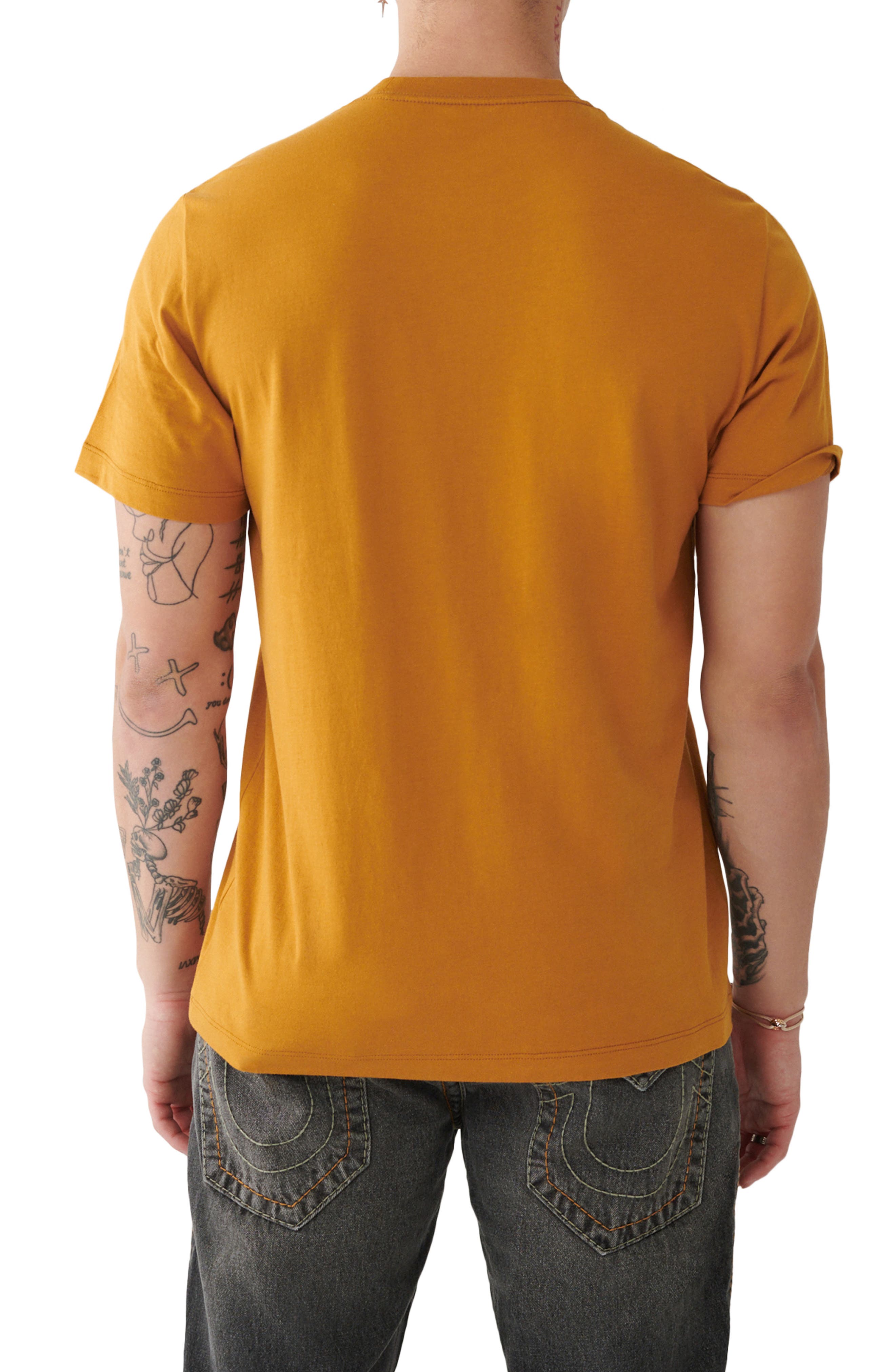 True Religion Brand Jeans Distressed Registered Logo Graphic T Shirt