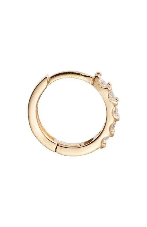 Shop Anzie Cleo Mini Pavé Diamond Single Huggie Hoop Earring In Yellow Gold/diamond