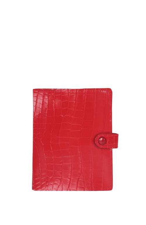 Hyer Goods Traveler's Wallet With Coin Pocket In Bright Red Croco
