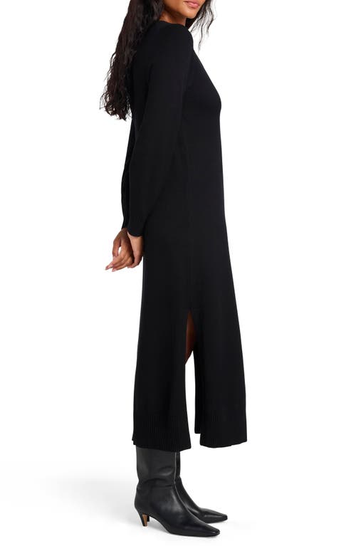 Shop Splendid X Cella Jane Long Sleeve Sweater Dress In Black