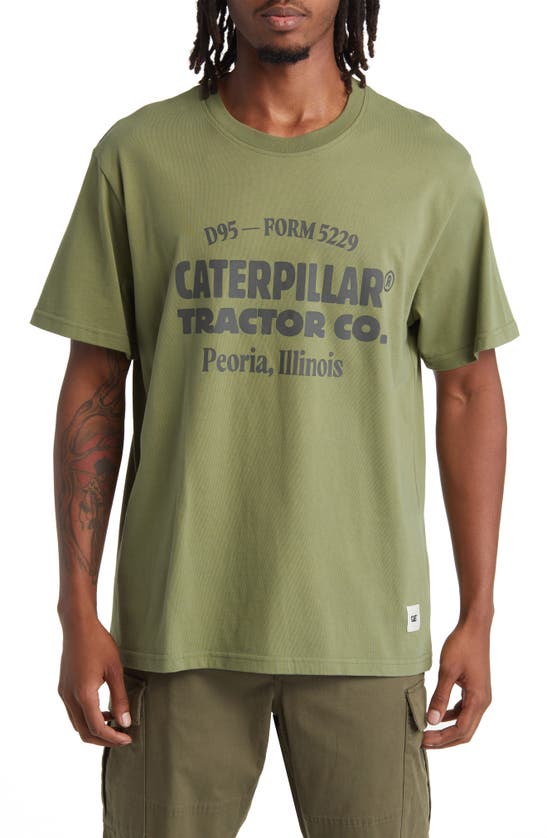 Shop Cat Wwr Tractor Co. Cotton Graphic T-shirt In Capulet Olive