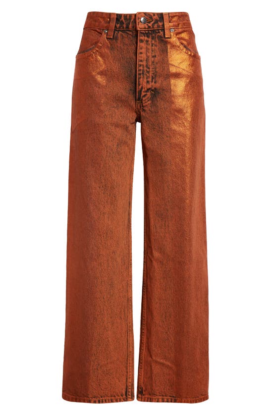 Eckhaus Latta Metallic Wide Leg Jeans In Copper