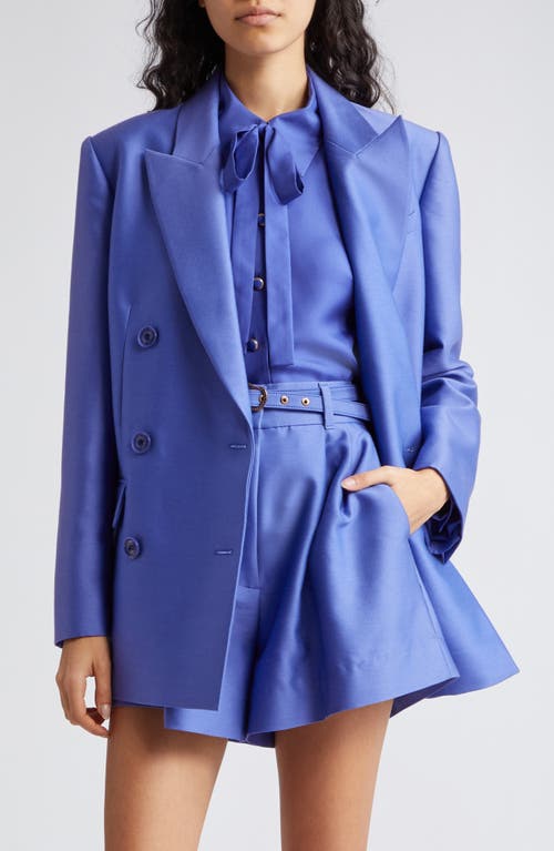 Zimmermann Natura Double Breasted Wool & Silk Blazer Lapis at Nordstrom,