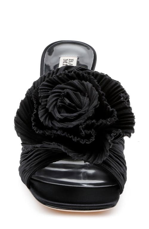 Badgley Mischka Collection Blythe Slide Sandal In Black Satin