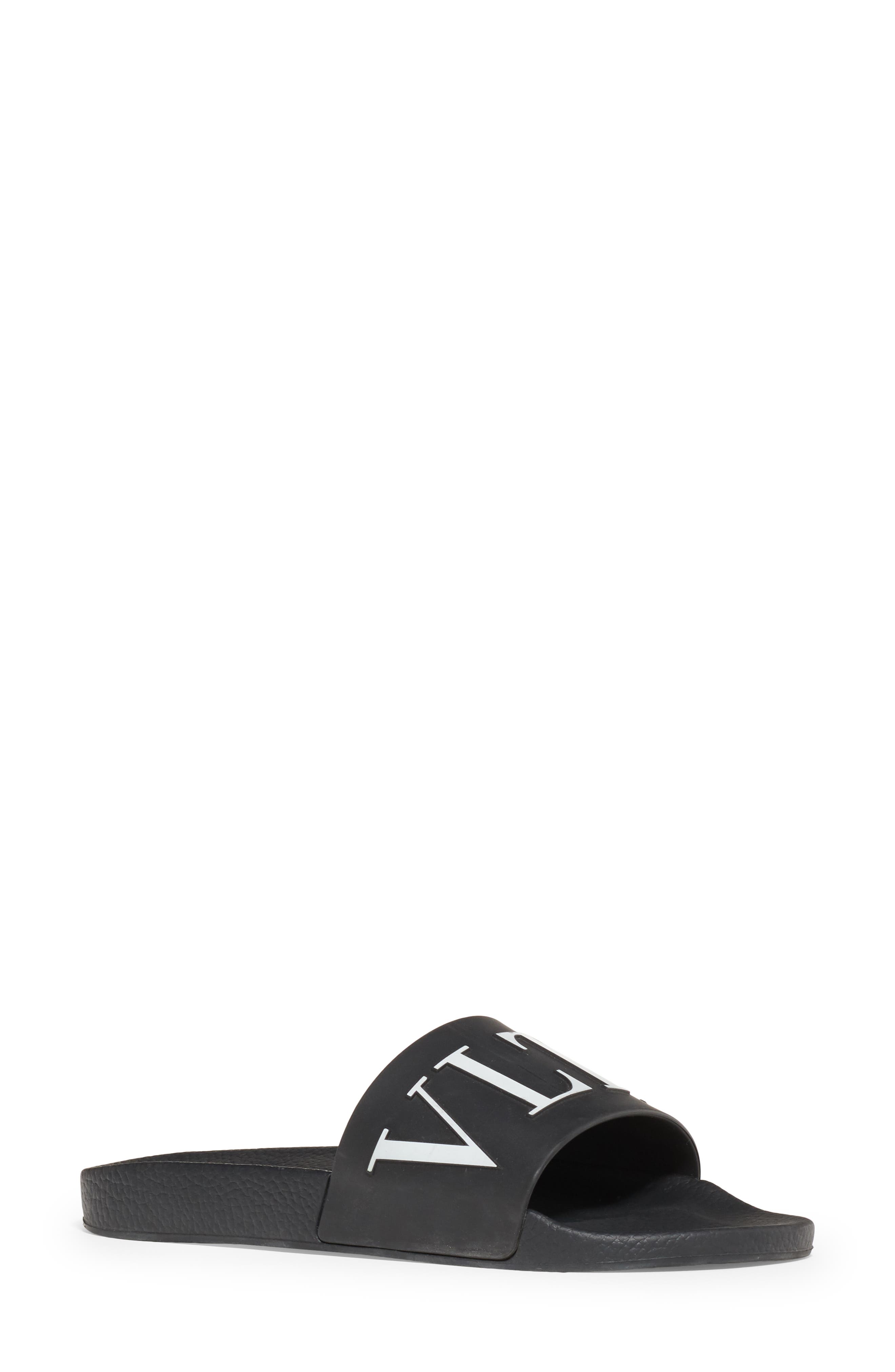Valentino Garavani VLTN Slide Sandal in Black at Nordstrom, Size 13Us