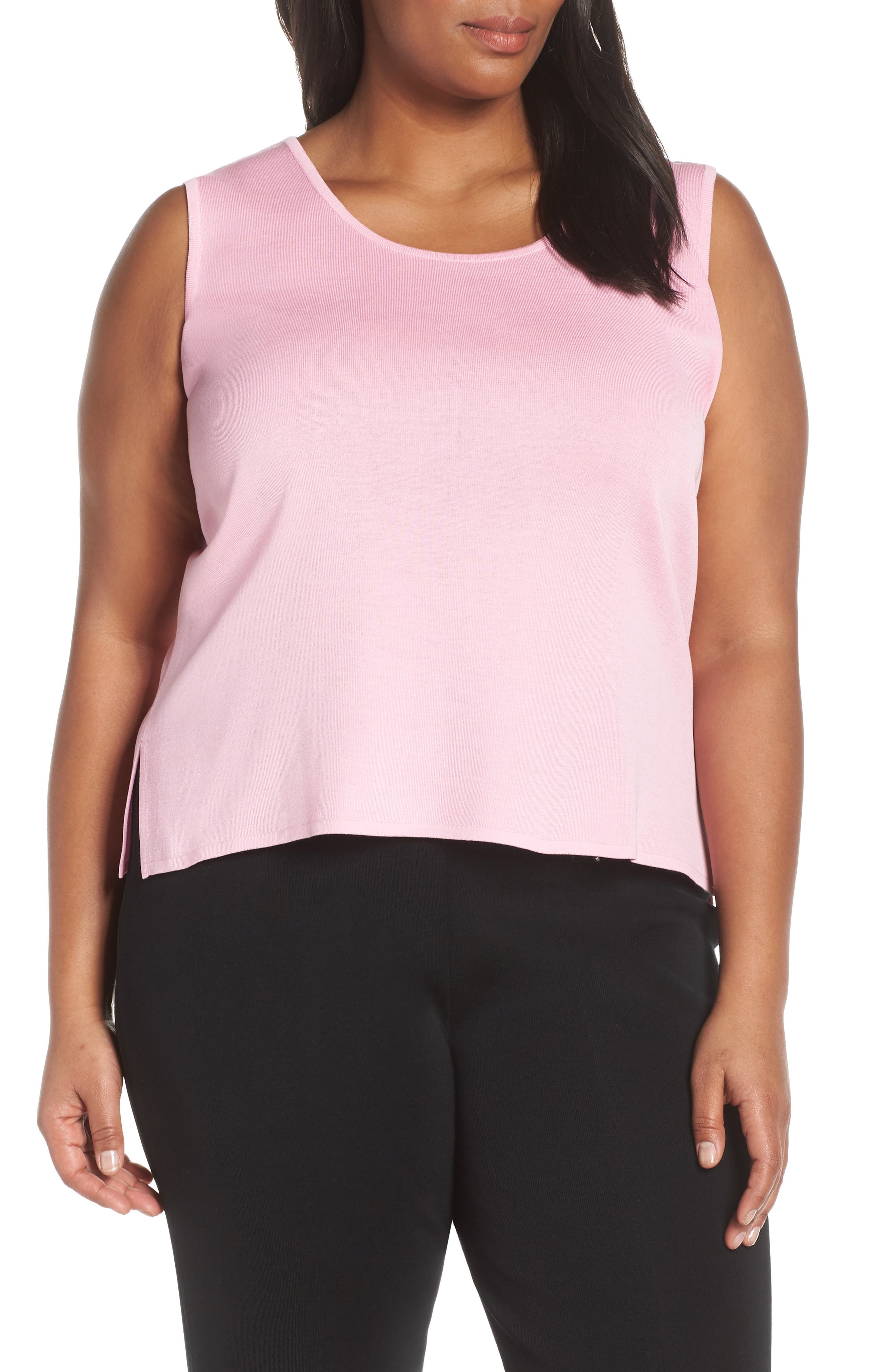 Plus Size Ming Wang Knit Tank, Pink