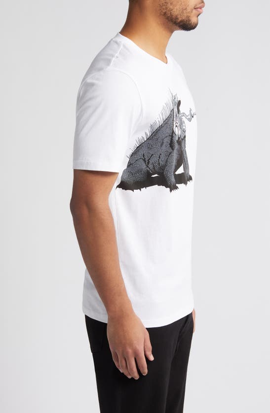 Shop Hugo Dibeach Graphic T-shirt In White