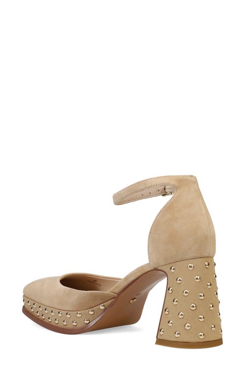 Shop Pelle Moda Dietta Ankle Strap Platform Pump In Latte