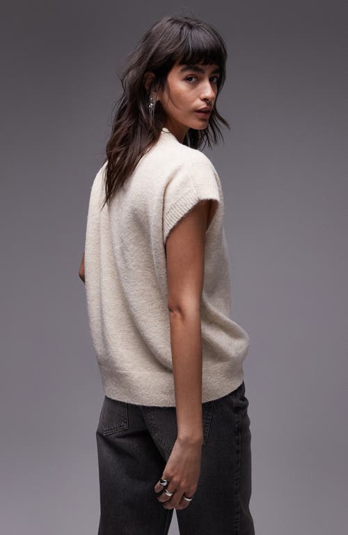 Shop Topshop V-neck Sweater Vest In Oat