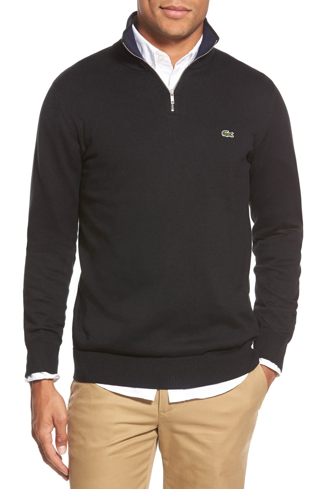 Lacoste Quarter Zip Pullover Sweater | Nordstrom