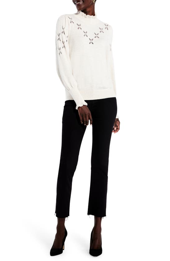Nic + Zoe Pointelle Pip Sweater In Sandshell