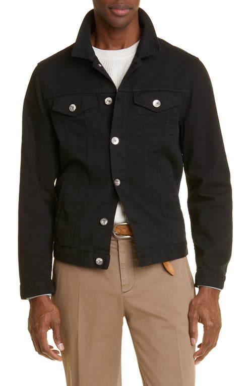 Brunello Cucinelli Denim Jacket in C7351Black at Nordstrom, Size 38 Us