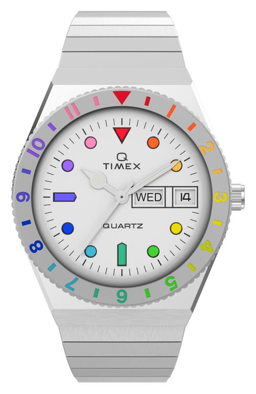 Timex Q Rainbow Expansion Bracelet Watch, 36mm in Silver at Nordstrom, Size 36 Mm