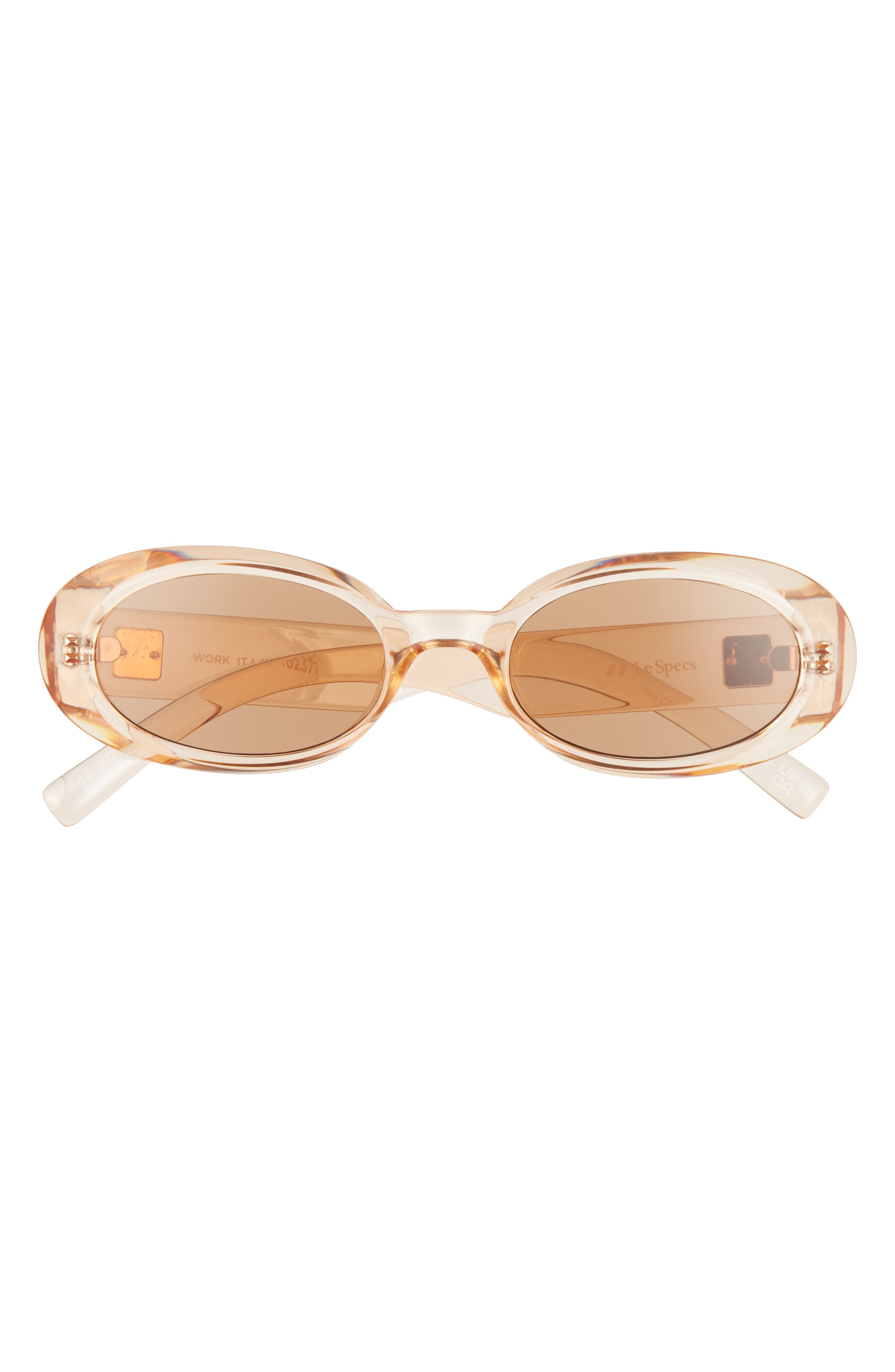 Le Specs Work It 53mm Oval Sunglasses in Nougat /Tan Tint at Nordstrom