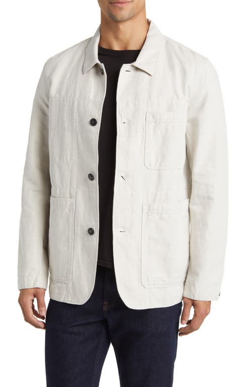 Billy Reid Natchez Linen & Cotton Chore Coat Natural at Nordstrom,