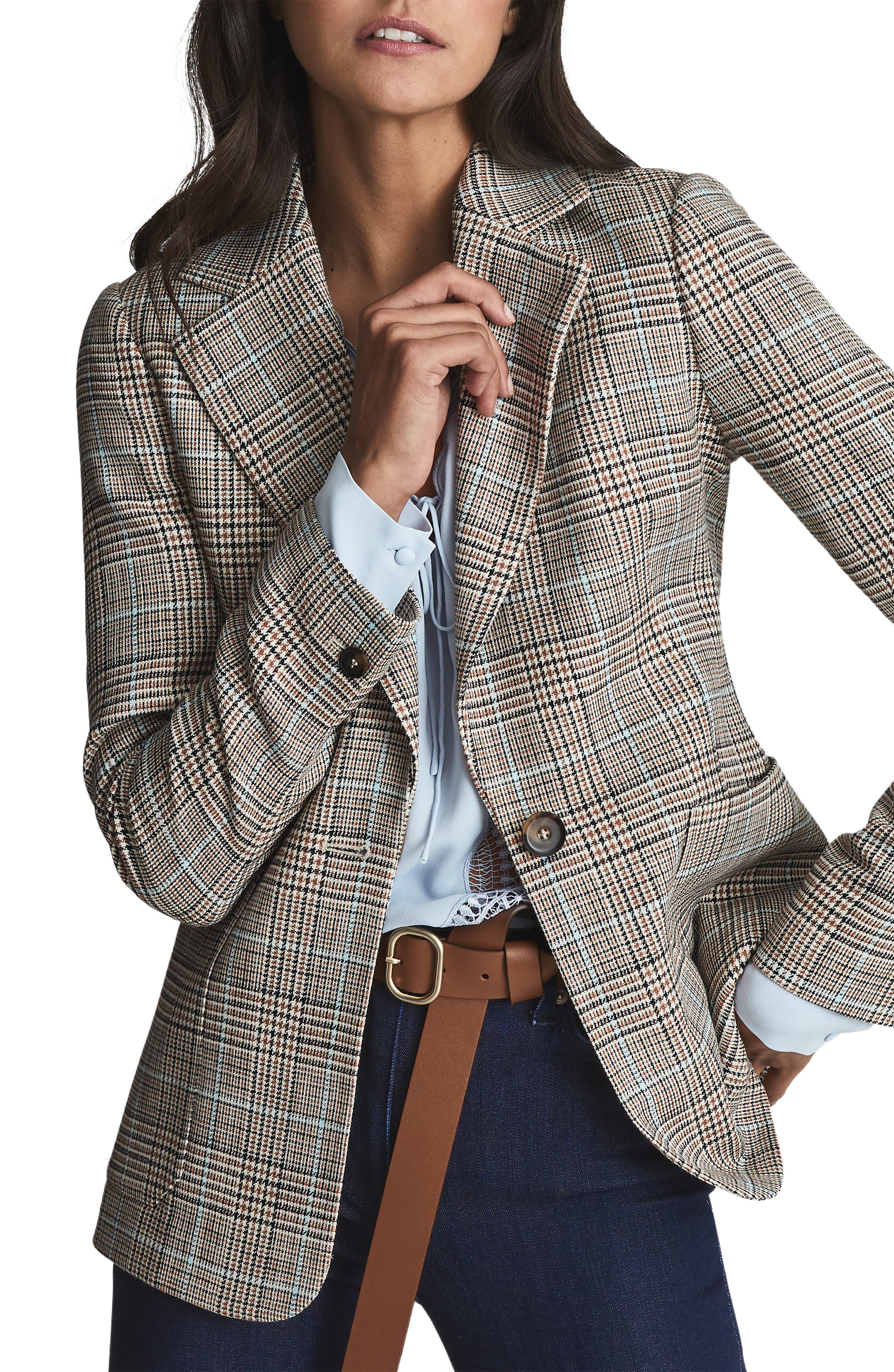 plaid blazer jacket