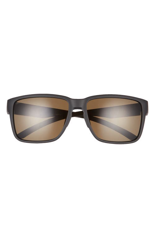 Emerge 60mm Polarized Rectangle Sunglasses in Matte Black/Grey Green