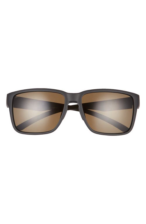 Smith Emerge 60mm Polarized Rectangle Sunglasses in Matte Black/Grey Green at Nordstrom