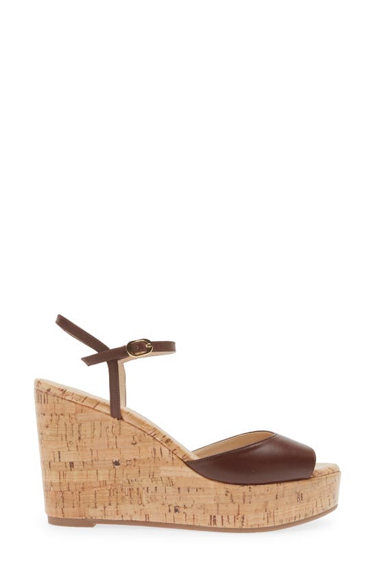 Shop Stuart Weitzman Palmina Platform Wedge Sandal In Mahogany