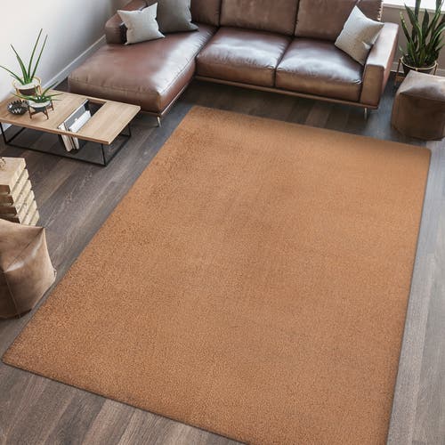 Jonathan Y Twyla Classic Solid Low-pile Machine-washable Area Rug In Terra