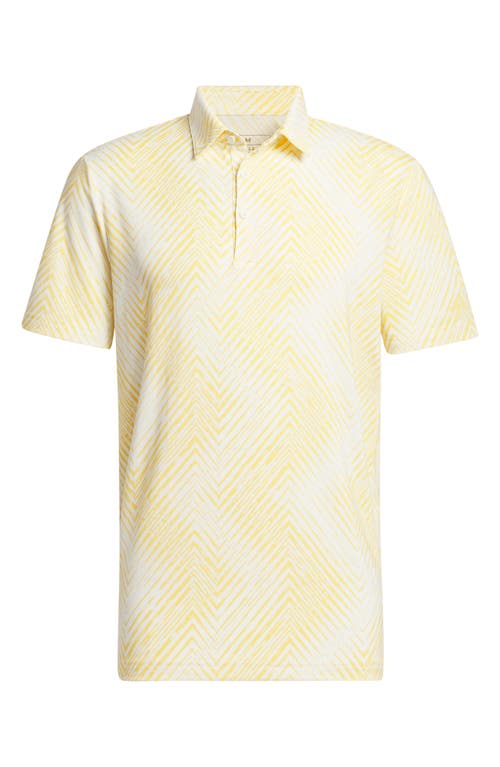Adidas Golf Ultimate365 Print Golf Polo In Ivory/semi Spark