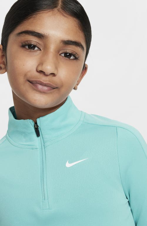 Shop Nike Kids' Dri-fit Half Zip Pullover In Green Frost/white