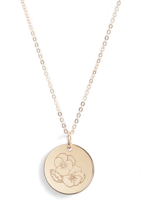 Birth Flower Necklace in 14K Gold Fill - February