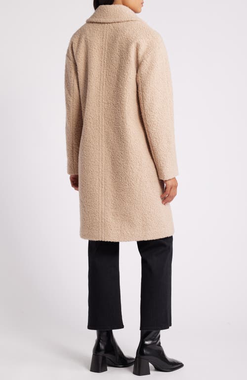 Shop Bcbg Double Breasted Bouclé Coat In Oatmeal