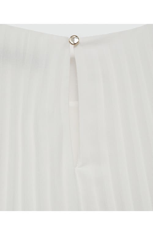 Shop Mango Pleated Sleeveless Midi Dress In White
