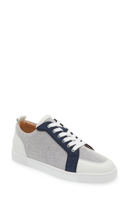 Christian Louboutin Rantulow Mixed Media Low Top Sneaker Blue Version Navy at Nordstrom,